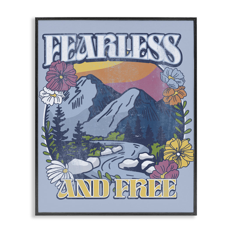 Giclée encadrée «Fearless And Free Mountains», conception par Jedco Brands, Inc., H 30 po x l 24 po