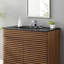Lavabo de salle de bain rectangulaire encastré en céramique noire 18,5 po Modway Cayman
