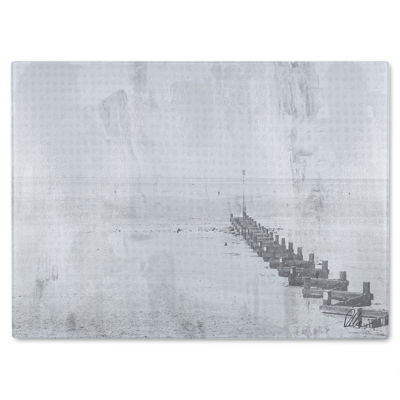 Beach Front Glass Chopping Board, 28cm L x 20cm W