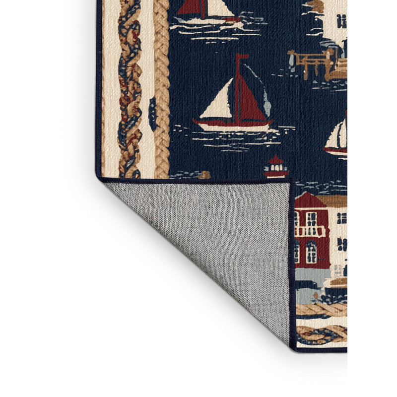 Tapis nautique lavable Seaside Towns, Tapis de couloir 2 pi x 5 pi