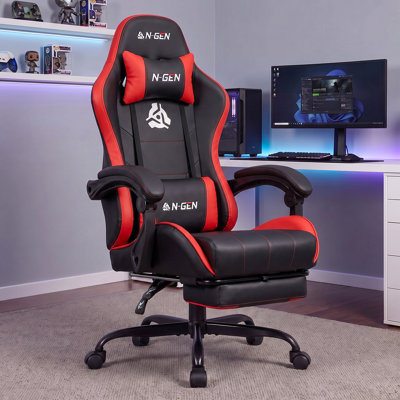 Fauteuil de jeu et de course inclinable et réglable en similicuir N-Gen