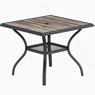 Table de jardin, table de salle à manger d'extérieur carrée (table seulement)