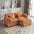 76.77" Chenille Loveseat With Ottoman-710105635