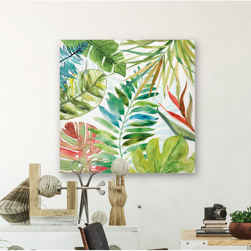 « tropical sketchbook ii », peinture sur toile tendue, H 24 po x l 24 po x P 1,5 po