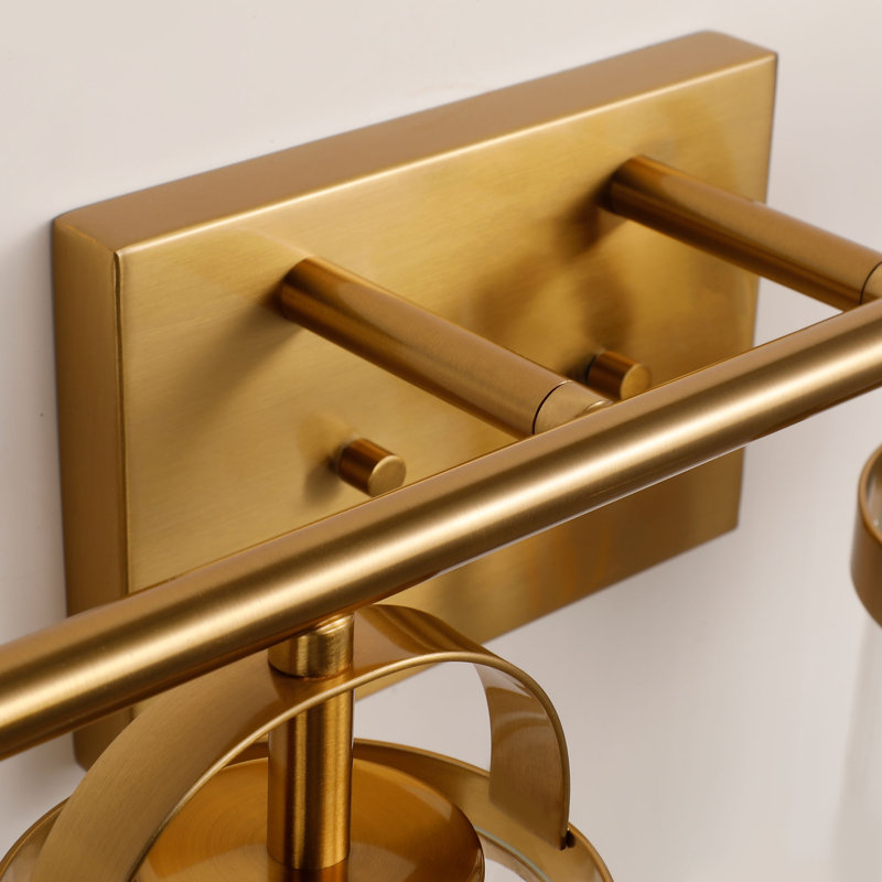 Luminaire pour meuble-lavabo de salle de bain 4 lumières en laiton clair 32 po Billie, 4 lumières