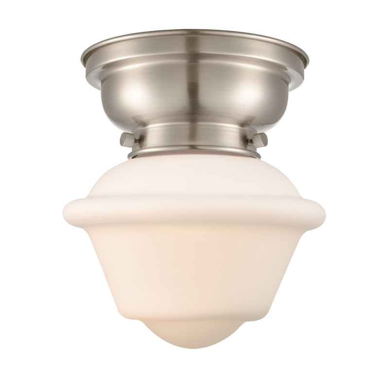 Plafonnier encastré 1 lumière 7,5 po Baptiste, Blanc mat, Nickel satiné brossé, Ampoule DEL 6 watts Vinage