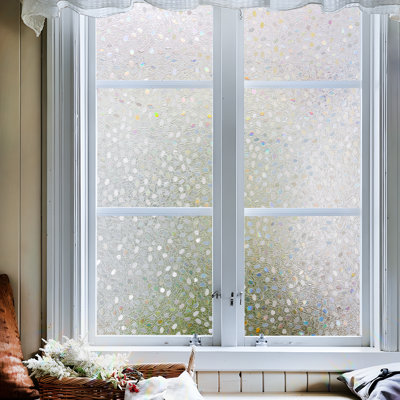 35.4 In. X 78.7 In. Window Film 3D Static Cling Decoration Self Adhesive For UV Blocking Heat Control Privacy Glass Stickers