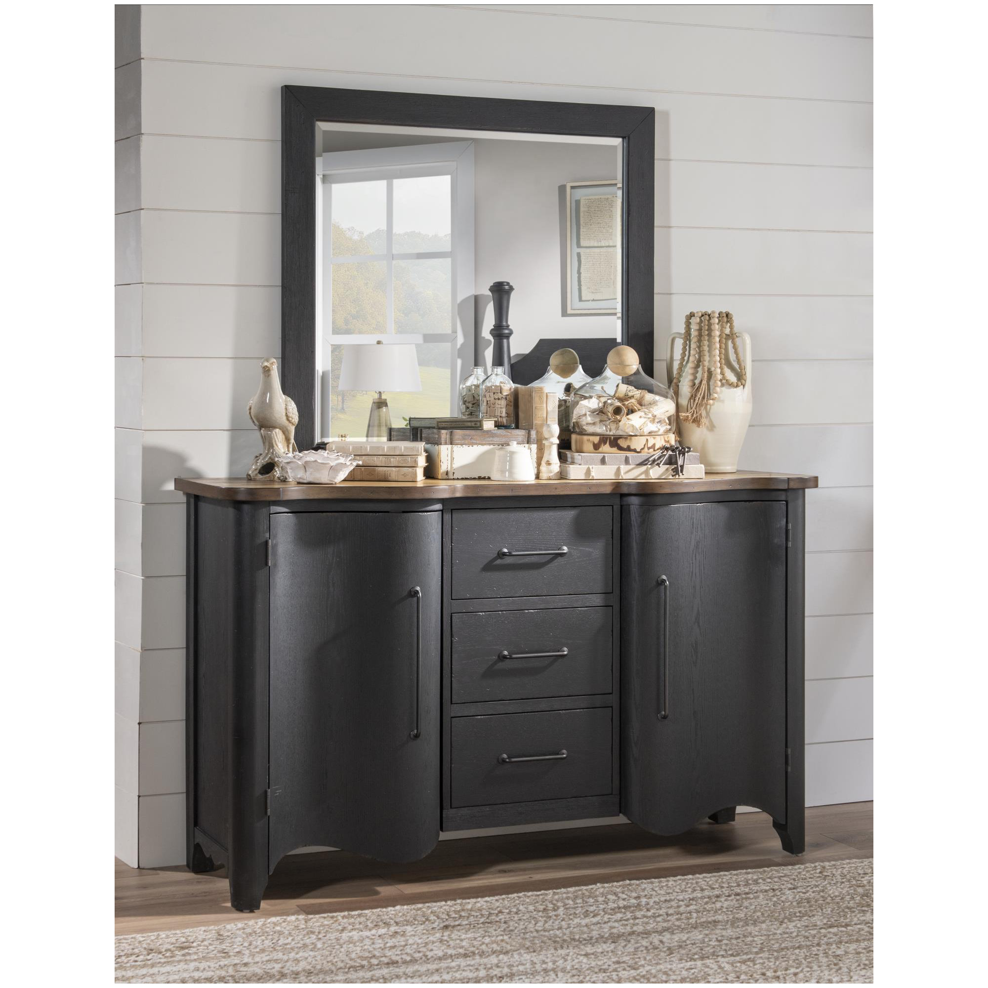 Country Living 3-Drawer Accent Chest 3, Black