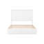 Grand lit blanc en bois massif, capacité de poids de 600 lb, compatible avec les matelas de 8 à 10 po, structure de lit à profil bas pour environnement de détente, capacité, compatibilité, style contemporain, design spacieux
