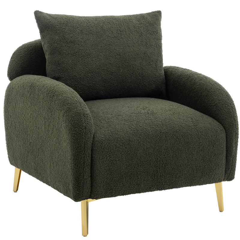 Fessenden Upholstered Armchair, Green Teddy