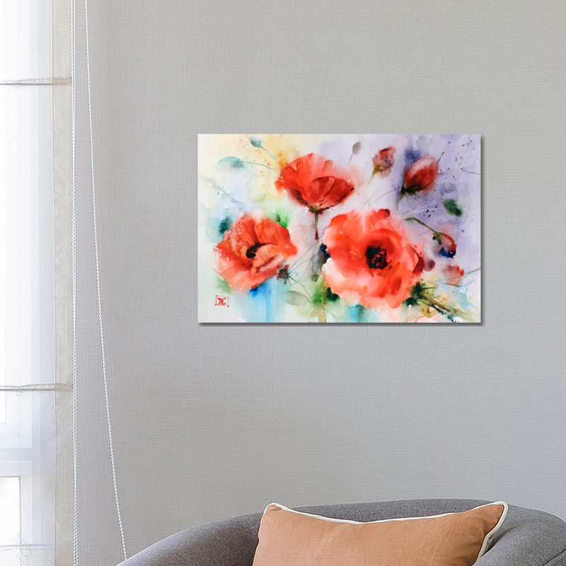 Poppies by Dean Crouser - Painting on Canvas, Wrapped Canvas, 66.04 cm H x 45.72 cm W x 3.175 cm D