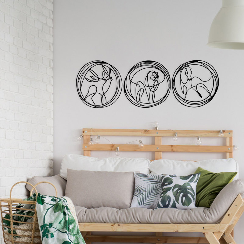 Elegant Decorative Metal Wall Accessory, Black Finish, 59.8 x 19.7 inches | 100% Metal Construction, Thickness: 0.05 inches | Perfect for Home Decor, Modern Aesthetic, Durable and Stylish Design