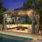 10 ft. x 14 ft. Hardtop Gazebo with Aluminum Frame,Double Roof Gazebo with Nettings and Curtains