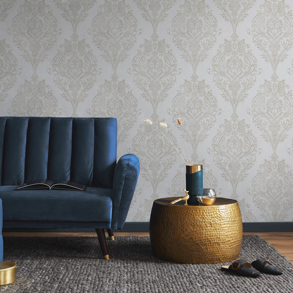 Kwon Damask Wallpaper, Champagne
