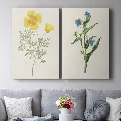 Fleurs des saisons - Toile tendue avec châssis de qualité supérieure - prête à être accrochée
