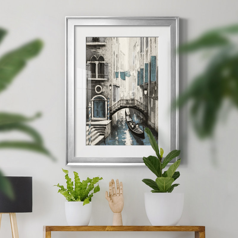 «Venice I» par E. Anthony Orme - reproduction de cadre photo, H 24,5 po x l 18,5 po x P 1,5 po, Silver Frame