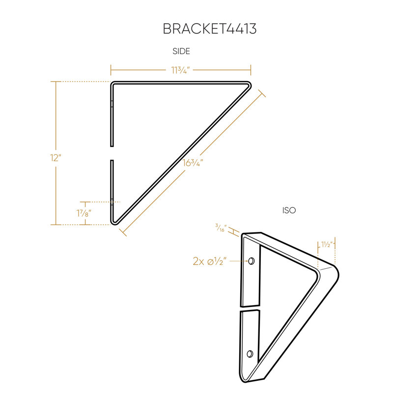Wall Mount Brackets for Extra Support. For use with Whitehaus Sink WHNCMB4413