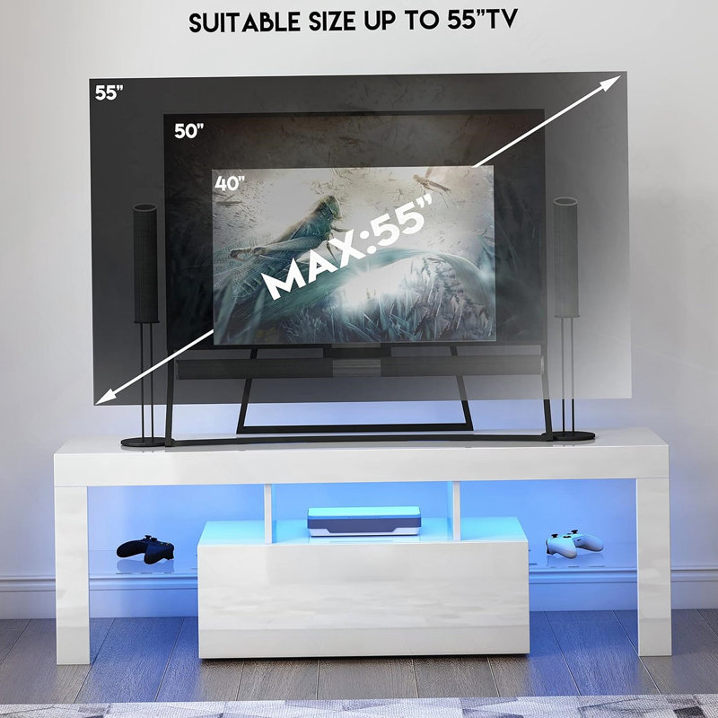 Meuble télé en bois manufacturé, Blanc