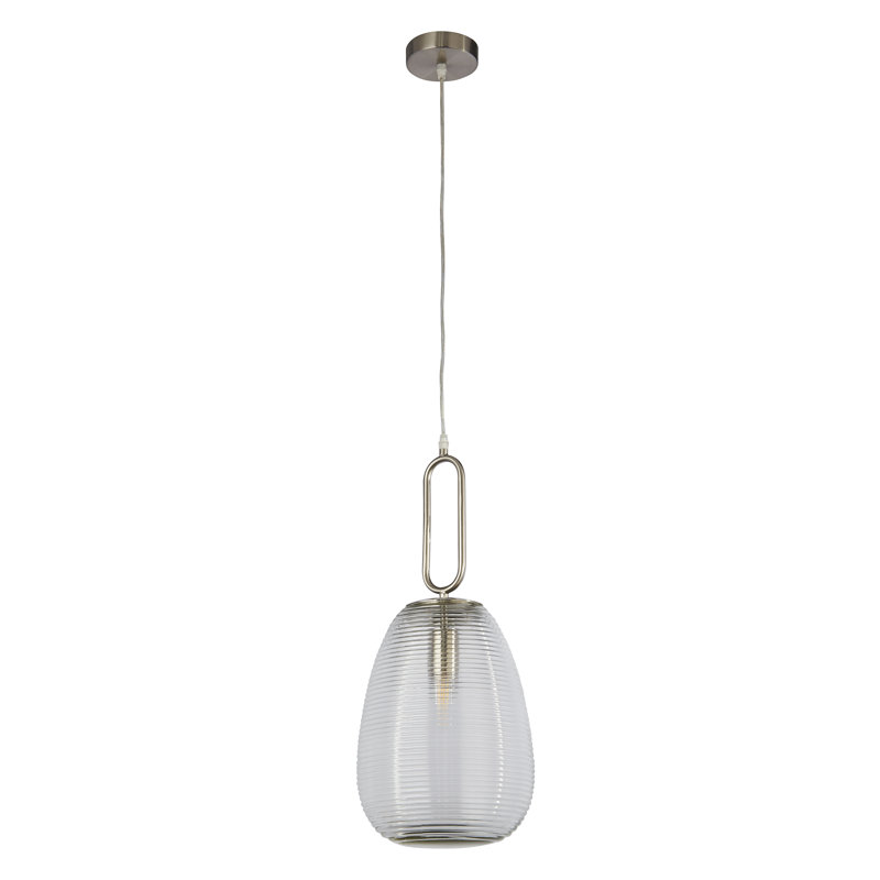 Giorgia 1-Light Single Chandelier, Satin Nickel, Clear