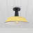 Camila 14" 1-Light Classic Industrial Indoor/Outdoor Iron LED Semi Flush Mount-789237198