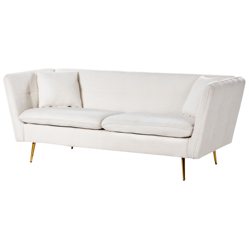 Frederica 3 Seater Sofa, White Boucle