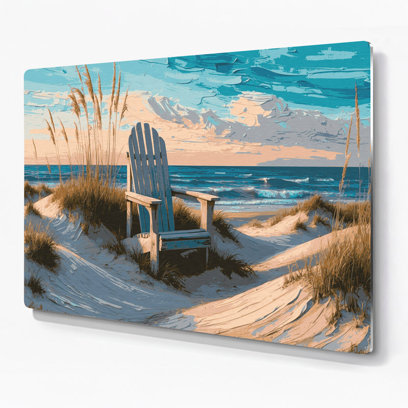 Art mural en métal beige Coastal, H 11 po x l 14 po