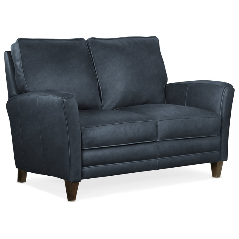 Zion Loveseat, Cobblestone, Anilina Hunter Genuine Leather