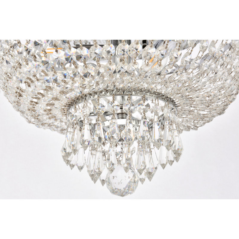 Century Century Cristal taillé royal clair, Six lumières, Chrome, H 10 po x l 18 po x P 18 po