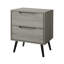 Table de bout Zexa, 2 tiroirs, poignées découpées, gris taupe 19 po-117054250