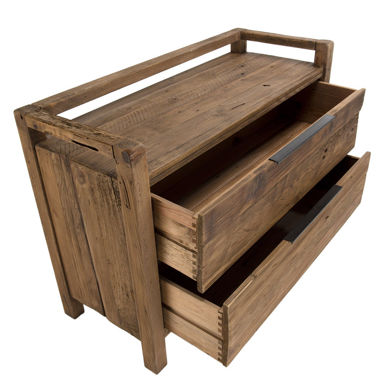 Carruth Solid Wood 120cm W 2 - Drawer Chest of Drawers