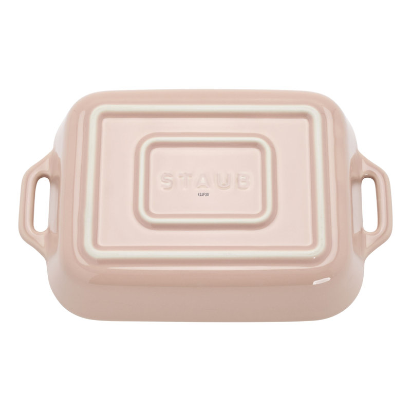 Staub Ceramic 3-Pc Rectangular Baking Dish Set - Macaron Pastel, Light Pink