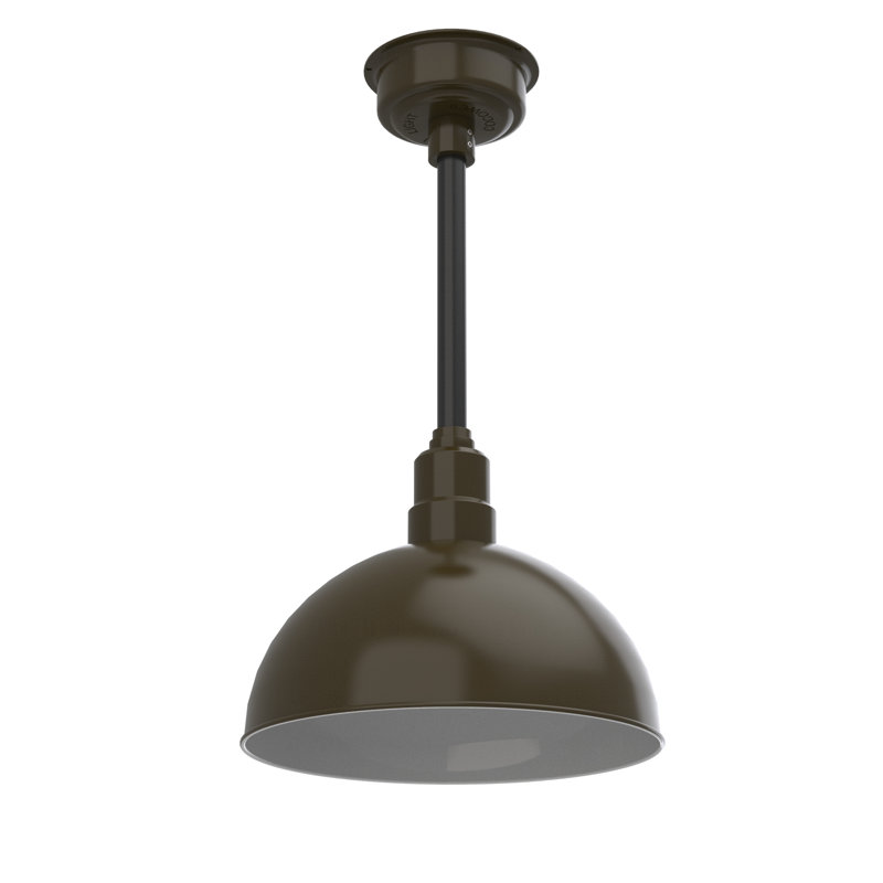 Luminaire suspendu 1 lumière del à simple dôme Dipkarpaz, H 12 po x l 14 po x P 14 po, Bronze acajou