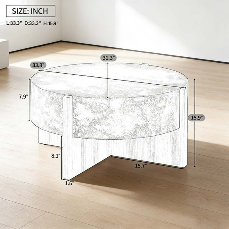 Rustic Coffee Table with Burnt Wood Legs
