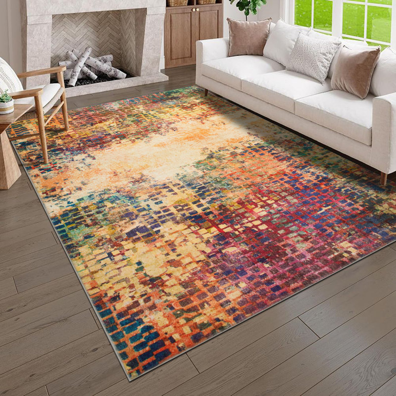 Modern Plush Area Rug Machine Tufted Shaggy Area Carpet, Rectangle 60 x 110 cm
