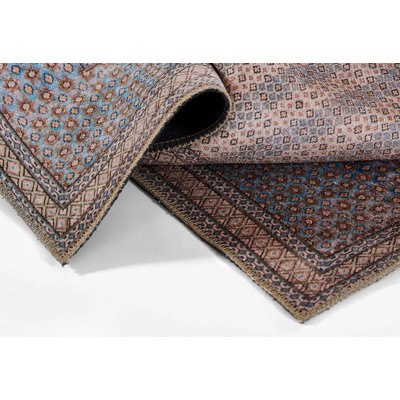 Favager Oriental Blue/Light Brown Area Rug