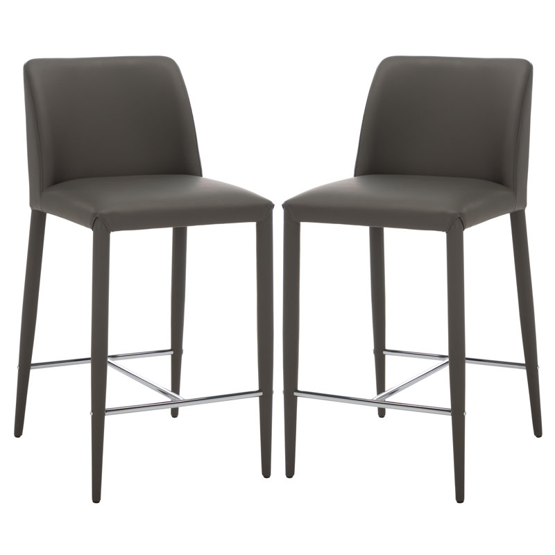 Tabouret de bar et de comptoir Boilleau, Gris, Tabouret de comptoir (siège d’une hauteur de 26