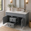 Meuble-lavabo mural 36 po avec lavabo et tiroirs en céramique, meuble-lavabo simple de style français avec charnières à fermeture douce-1884207386
