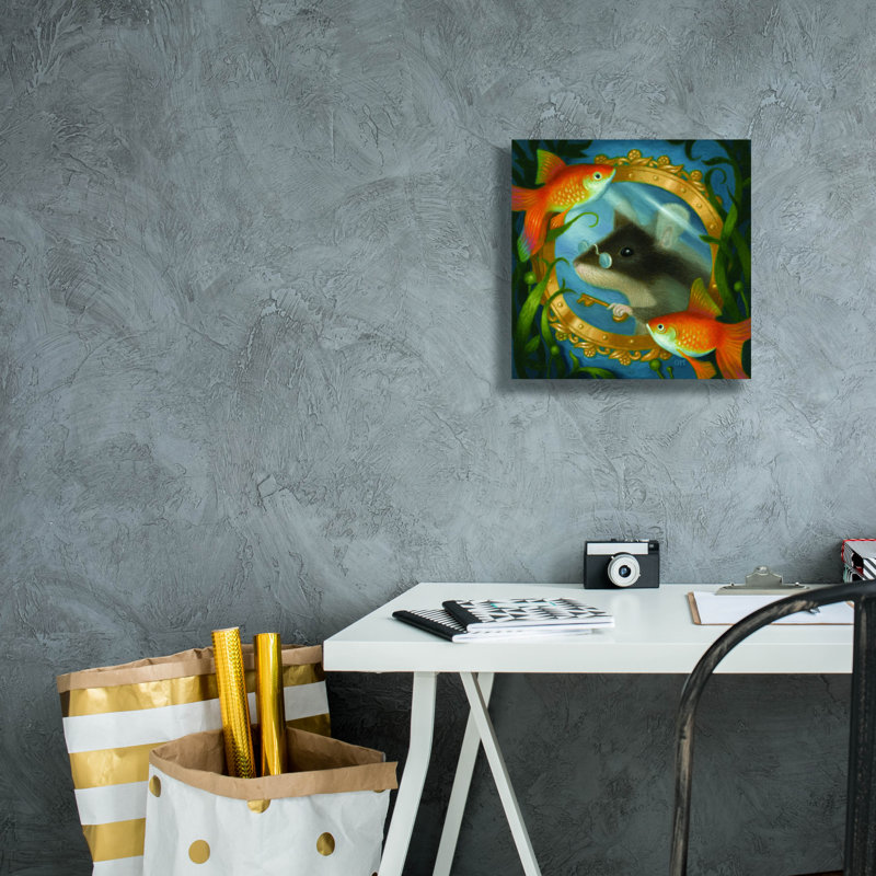 Art mural sur toile Trinx «Mouse Explorer Extraordinaire» par Gina Matarazzo, H 12 po x l 12 po x P 0,75 po