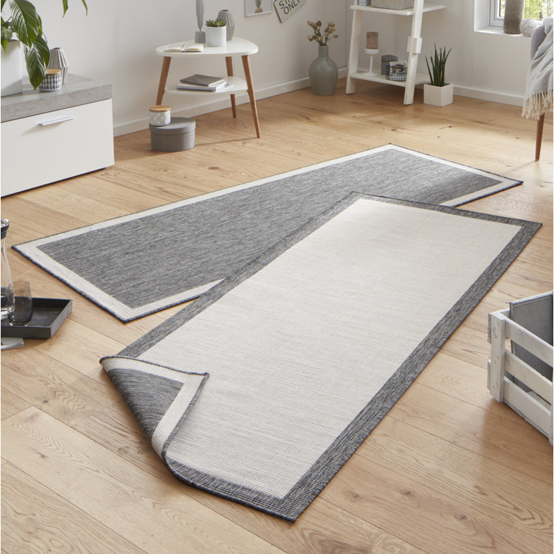 Panama Flatweave Grey/Cream Rug, Runner 80cm x 250cm