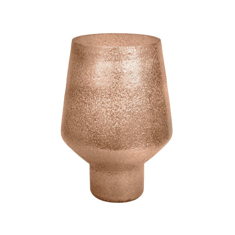 Opulent Tall Curved Metallic Vase, Gold