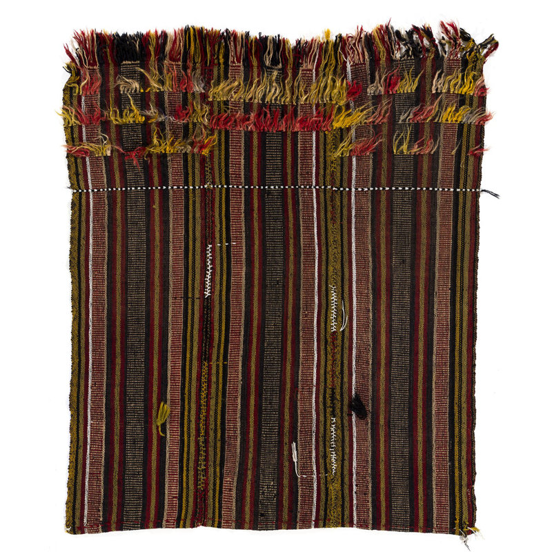 Kilim kurde tribal 3,7 pi 4,6 pi Revêtement de sol ou suspension murale tissé à plat