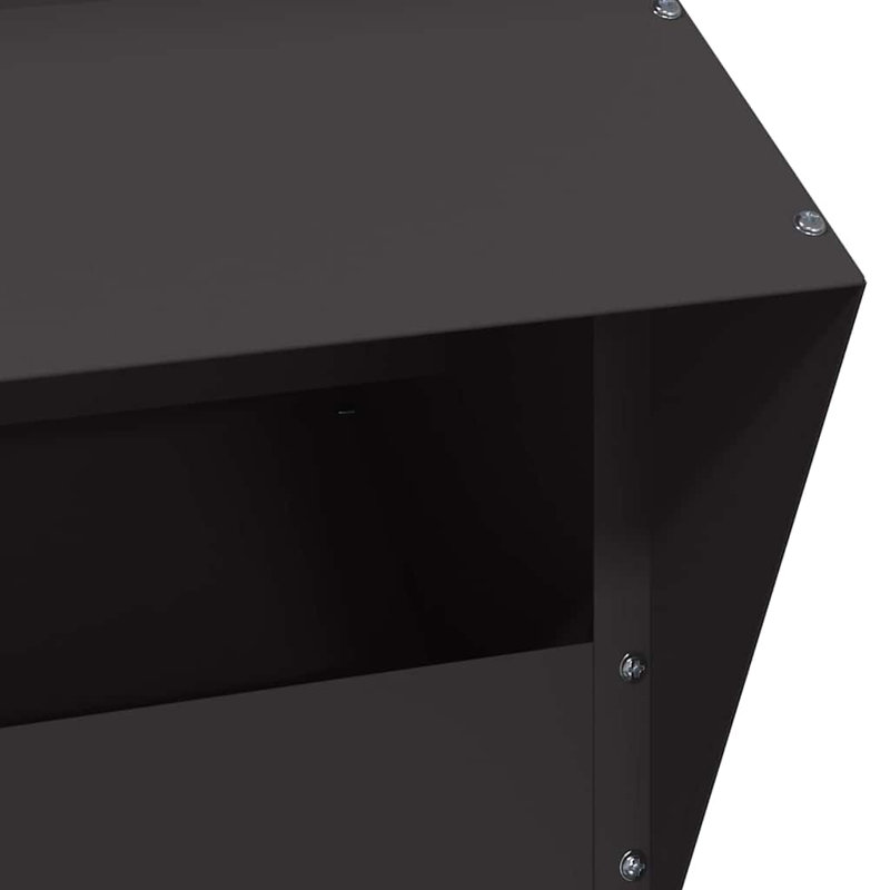 Cold-Rolled Steel Feeder, 43.5cm H x 35cm W x 20.5cm D, Black