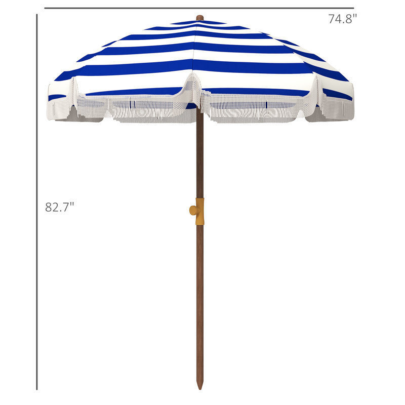 40+ parasol de plage protégé, auvent ventilé à rayures bleues, sac de transport - Parasol d'aventuriers d'extérieur fascinant