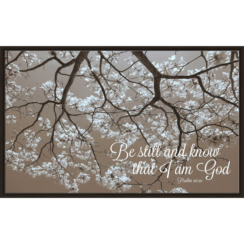 «Be Still», reproduction de photo, H 21,5 po x l 33,5 po x P 2 po, Cadre flottant espresso