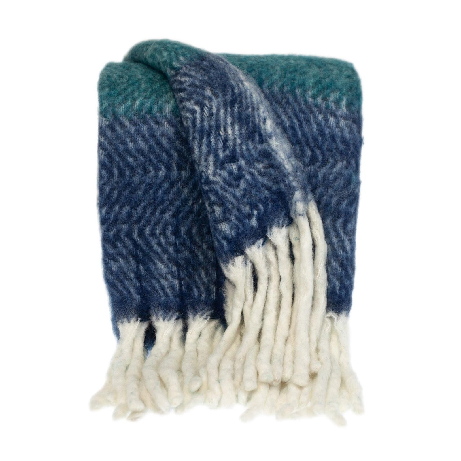Ixia Knitted Throw Blanket, Blue