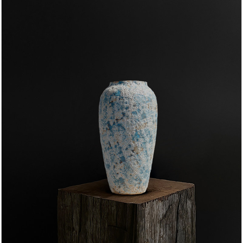 Vase en céramique fait à la main, Bleu