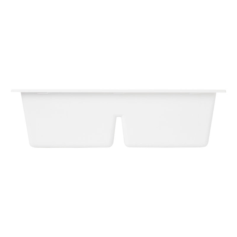 Algren 33" L Double Basin Undermount Kitchen Sink, Cloud White