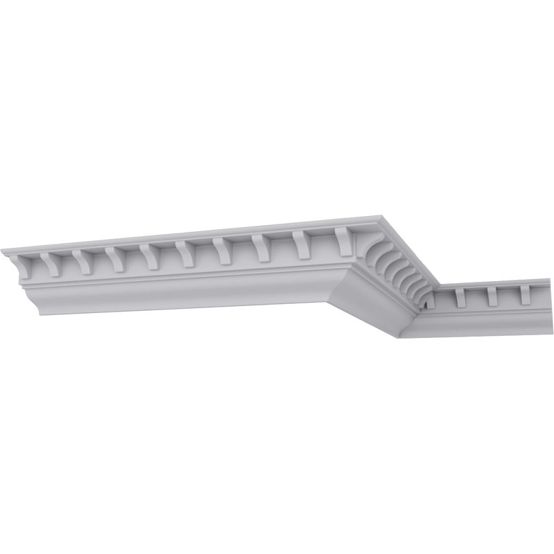 Wide Spaced Dentil White Polyurethane Crown Moulding