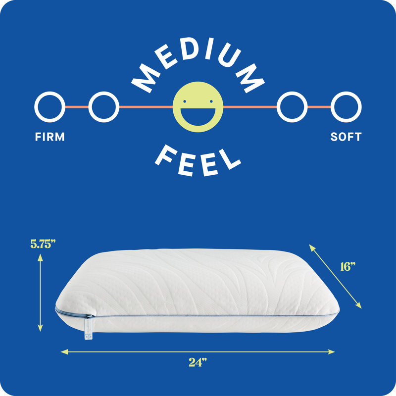 Sealy Dreamlife Memory Foam Medium Pillow, 2, Standard