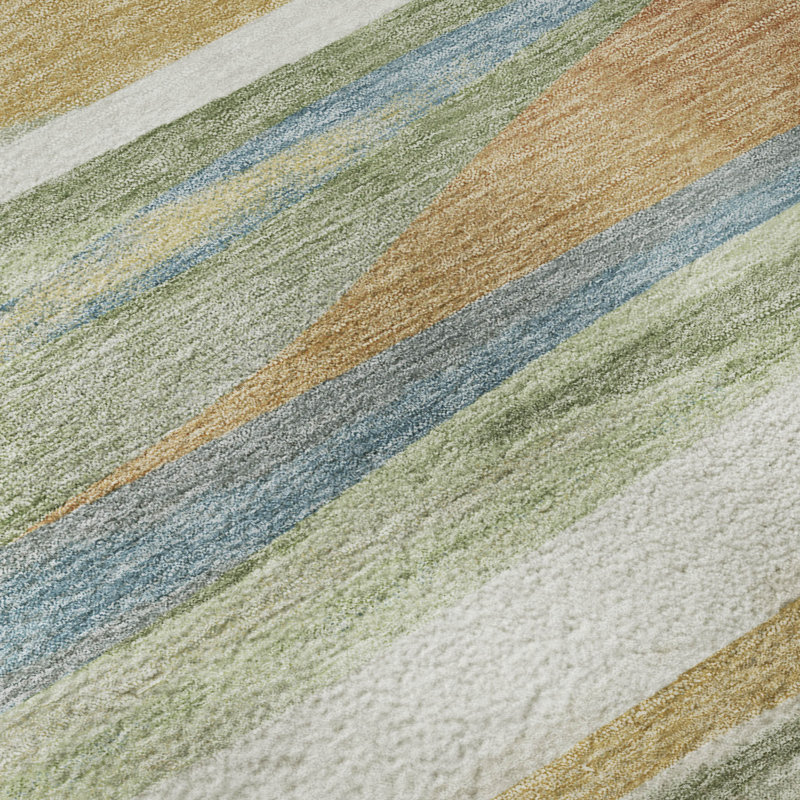 Tapis abstrait lavable à la machine Premium, Ivoire ivoire, 2 pi 6 po x 3 pi 10 po